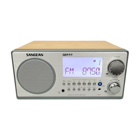 Sangean WR-2 AM/FM-RBDS Digital Tuning Radio Walnut Wood Tested Works - Picture 4 of 14